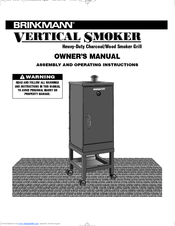 Brinkmann Vertical Smoker Charcoal/Wood Smoker Grill Manuals | ManualsLib