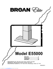 Broan Elite E55000 Instruction Manual