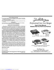 Broil King PCR-1B, PCR-1S, PCR-2S Use & Care Manual