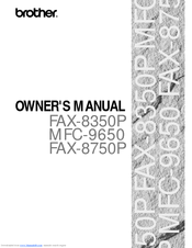 Brother FAX-8350P Owner's Manual