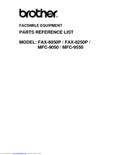 Brother FAX-8050P Parts Reference List