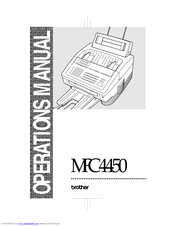 Brother 4450 - MFC B/W Laser Printer Owner's Manual