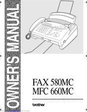 Brother FAX 580MC Owner's Manual