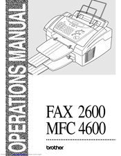 Brother FAX 2600 Operation Manual
