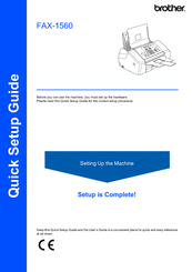 Brother FAX-1560 Quick Setup Manual