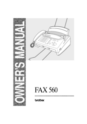 Brother FAX 560 Owner's Manual