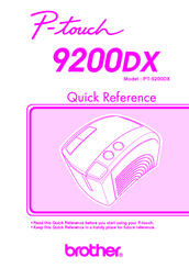Brother PT-9200 Quick Reference