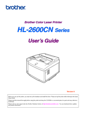 Brother 2600CN - HL Color Laser Printer User Manual