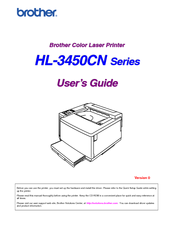 Brother 3450CN - HL Color Laser Printer User Manual