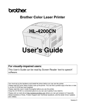 Brother 4200CN - Color Laser Printer User Manual