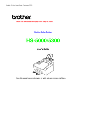 Brother HS-5300 User Manual