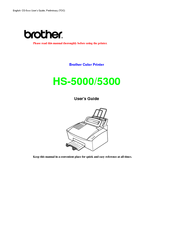 Brother HS-5000 - Color Solid Ink Printer User Manual