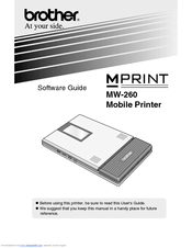 Brother MW-260 - m-PRINT B/W Direct Thermal Printer Software Manual