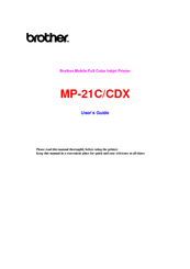 Brother mp-21c/cdx User Manual
