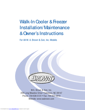 Brown and Son WA UDS-4 Installation & Maintenance Instructions Manual