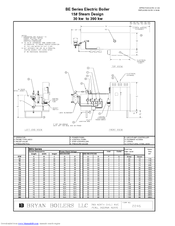 Bryan Boilers BE Series Specification Sheet