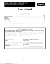 Bryant PA13N Owner's Manual