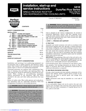 Bryant DURAPAC PLUS 581B Installation & Service Instructions Manual
