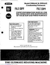 Bryant 398AAZ User's Information Manual