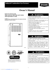 Bryant A10252 Owner's Manual