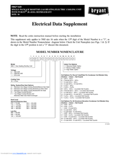 Bryant 580J*16D Series Electrical Data Supplement
