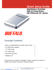 Buffalo HD-PHSXXU2-UC Quick Setup Manual