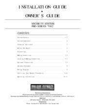 Bulldog Security Pro-Series 7002 Installation  & Owners Manual