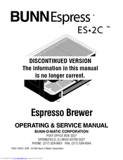 Bunn Espress ES-2C Operating & Service Manual