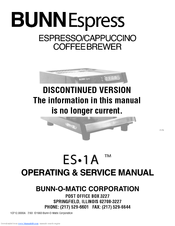 Bunn Espress ES-1A Operating & Service Manual