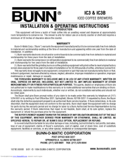 Bunn IC3B Installation & Operating Instructions Manual