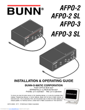 Bunn AFPO-2 SL Installation And Operating Manual