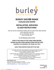 Burley G4237/8 Image Installation, Service & User Instructions