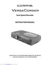 C. Crane VersaCorder Instruction Manual