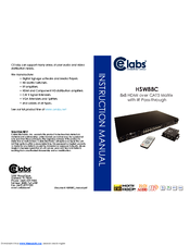 Cable Electronics CE LABS HSW88C Instruction Manual