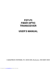 Cabletron Systems FOT-F3 User Manual