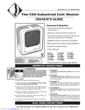 Cadet CEH-003PB Owner's Manual