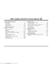 Cadillac 2009 XLR PLATINUM Owner's Manual