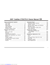 Cadillac 2007 CTS-V Owner's Manual