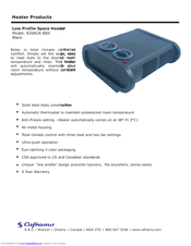 Caframo Low Profile Space Heater 9206CA-BBX Features