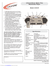 Califone Infrared Music Maker Plus 2395IR Specifications