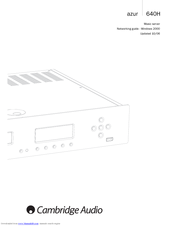 Cambridge Audio azur 640H Network Manual