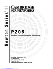 Cambridge SoundWorks P205 User Manual