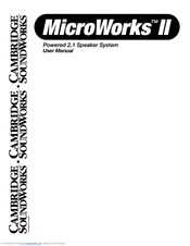 Cambridge Soundworks II User Manual