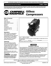 Campbell Hausfeld IN633000AV Operating Instructions And Parts Manual