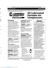 Campbell Hausfeld FP2000 Operating Instructions Manual