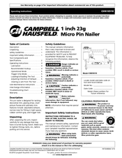 Campbell Hausfeld IN733400AV Operating Instructions Manual
