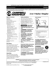 Campbell Hausfeld SB303000 Operating Instructions Manual