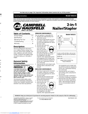 Campbell Hausfeld SB3232 Operating Instructions Manual