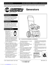 Campbell Hausfeld GN356402AC Operating Instructions Manual