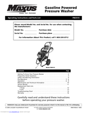 Campbell Hausfeld Maxus PW2515 Operating Instructions And Parts List Manual
